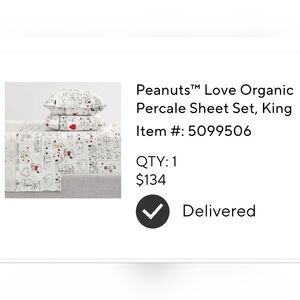 Peanut Love Organic Percale king Size Bedsheet Set from Pottery Barn